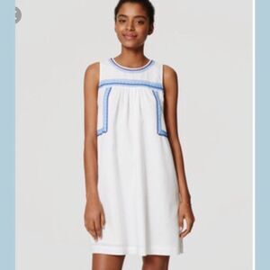 Loft embroidered swing dress. Size S